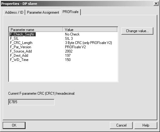 Uruchomienie z PROFIBUS (MQS) Projektowanie MQS na PROFIBUS DP z STEP7 I 0 9 Parametryzacja właściwości PROFIsafe Parametryzacja właściwości PROFIsafe dla bezzakłóceniowej pracy opcji MQS