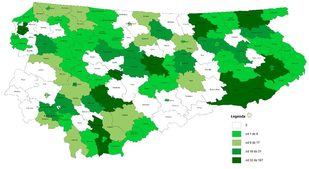 Liczba sprawców przemocy w rodzinie w województwie warmińsko-mazurskim w 2017 r.