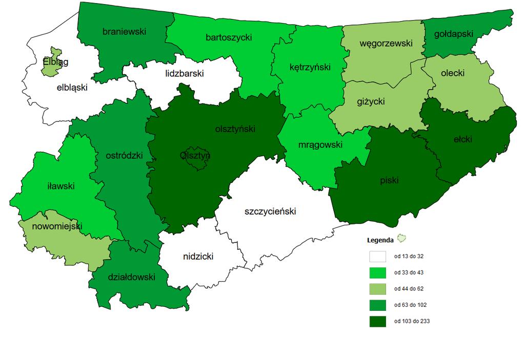 Liczba sprawców przemocy w rodzinie w województwie warmińsko-mazurskim w 2017 r.