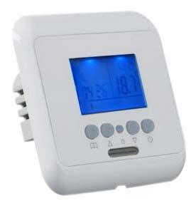 D716N termostat LCD DOTYKOWY P716N termostat LCD LCD DOTYKOWY Termostat jest wyposażonym w intuicyjne menu obrazkowe umożliwiające zaprogramowanie 6 różnych wydarzeń.