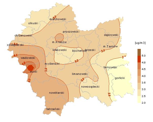 stężenie średnioroczne [ug/m 3 ] 7 2008 2009 25 20 15 10 5 0 13,8 6,8 3,1 NO2 SO2 Benzen Wykres.