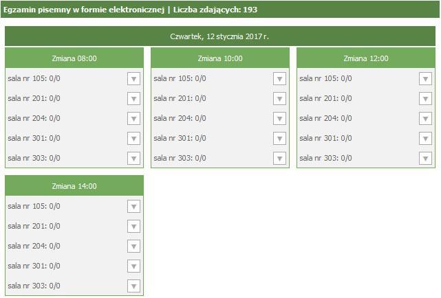zaplanowana przez system na podstawie zgłoszeń do egzaminu dokonanych przez dyrektora