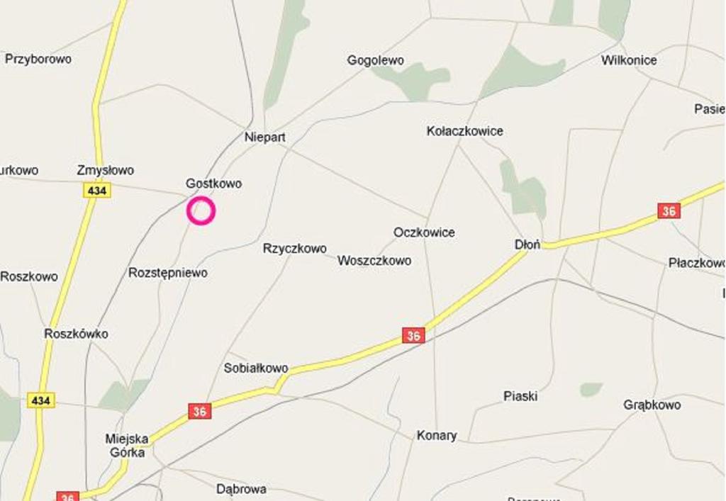2.2. Położenie Gostkowo jest małą wioską, położoną w północnej części gminy Miejska Górka, w pow. rawickim i woj. wielkopolskim.