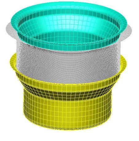 with flange trimming. Drawings a), c) from the AutoForm program, b), d) from the PamStamp program Tablica 2.