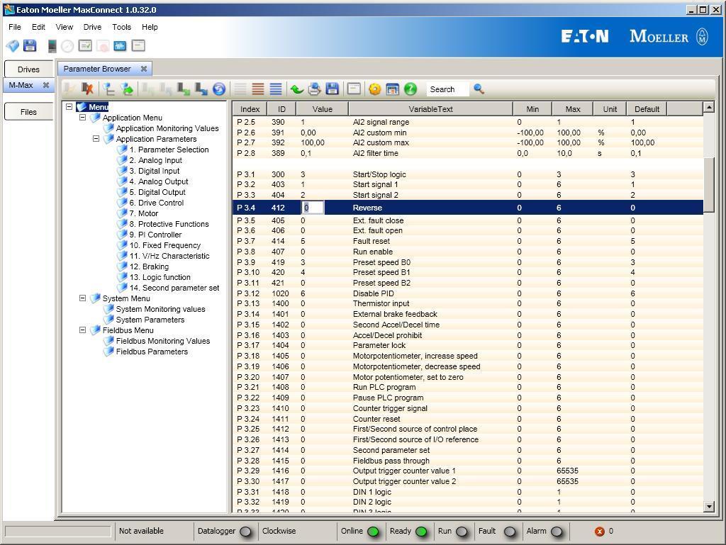 Zmiana parametrów Po pobraniu parametrów, możliwa jest ich zmiana i przesłanie Download do