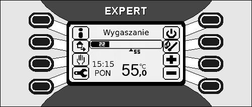 I. Obsługa regulatora. Regulator załączamy do sieci włącznikiem. Na ekranie wyświetlone zostanie logo producenta, następnie wersja oprogramowania zainstalowanego w regulatorze.