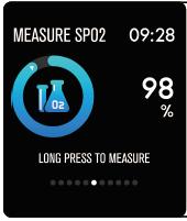 Pomiar tlenu we krwi/spo2 Naciśnij na długo stronę SpO2, by rozpocząć pomiar poziomu