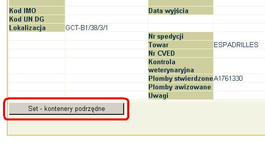 (rys. 15) Po wybraniu tego przycisku, w nowym oknie Kontenery podrzędne Szczegóły (rys.