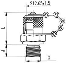 typ uszczelnienia J Złącze pomiarowe S12,65x1,5