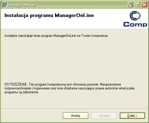Instalacja programu: Program powinien być zainstalowany przez uruchomienie pakietu instalacyjnego MSI.