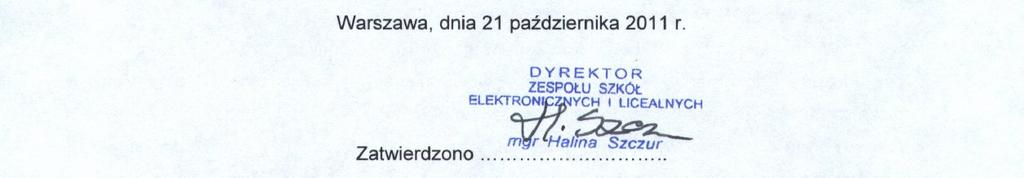 Elektronicznych i Licealnych w Warszawie Nr
