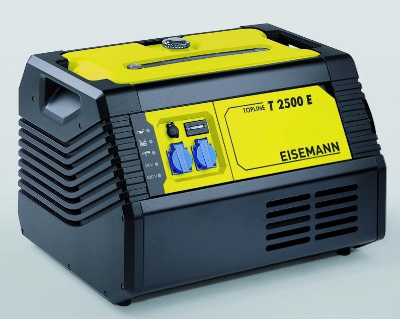 EISEMANN T2500 / T2500E TOPLINE IP 54 Elektryczna moc 1~ (cos 1,0) VA 2200 Elektryczna moc 1~ kw 2,2 Napi cie 1~ V 230 Napi cie 1 V 12 Maksymalny pr d 1~ A 9,6 Pr d 1~ (Schuko) A 9,6 A 12 Pr dnica MG