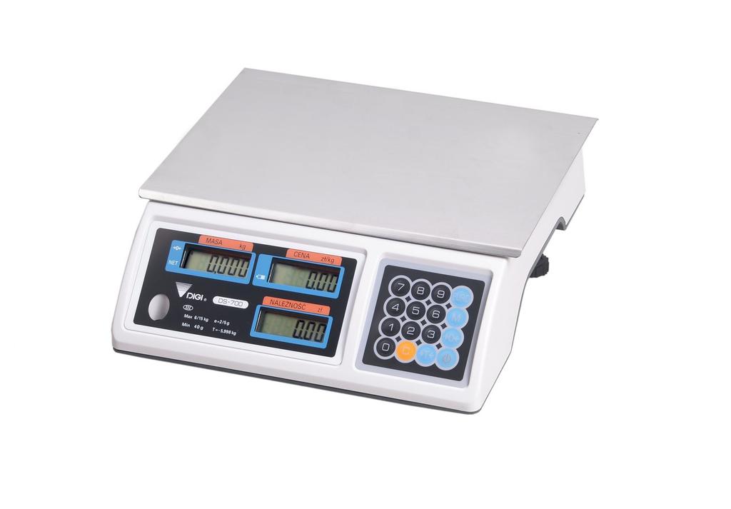 Dane techniczne Zakres i dokładność ważenia Max. 6/15kg e=2/5g Temperatura pracy -10ºC 40ºC Wilgotność pracy max.