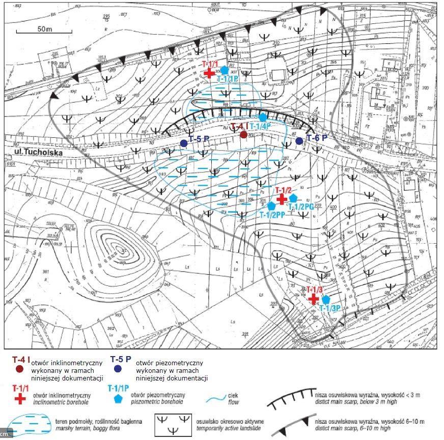 Dokumentacja geologiczno-inżynierska strona 15 strzeń pomiędzy rurą nadfiltrową a rurami osłonowymi wypełniono na głębokość 0,35 m zaczynem bentonitowocementowym.
