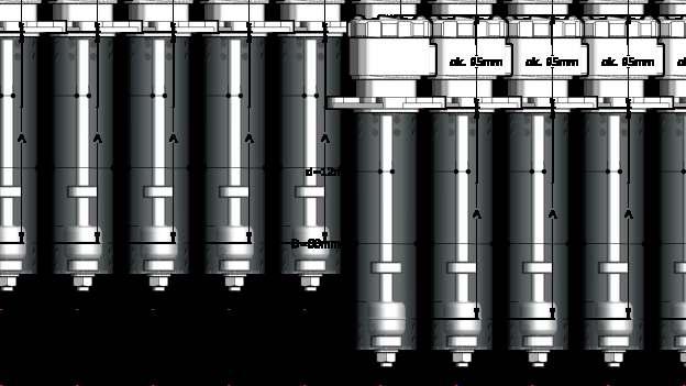 50mm, B max 900mm; (A B) min. 100mm.