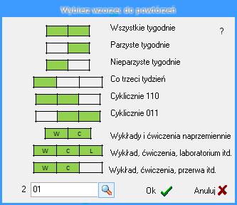 tygodniach. Jeżeli nie chcesz używać tych pól, po prostu zostaw wartości domyślne.