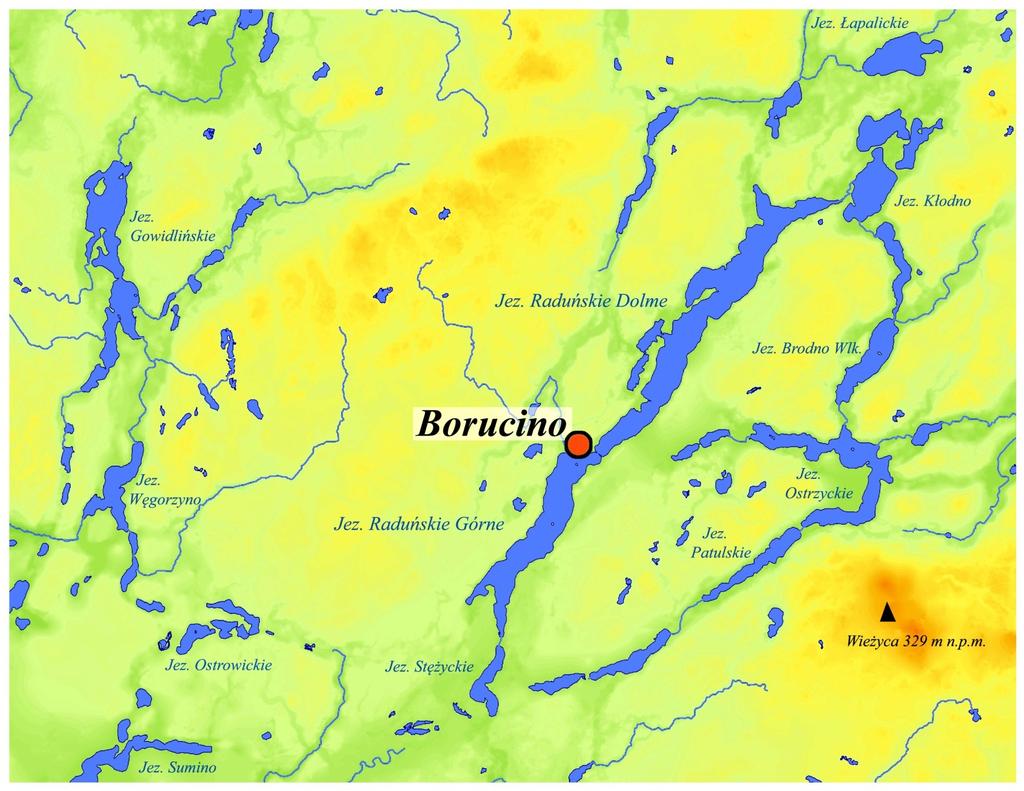 Lokalizacja stacji meteorologicznej UG w Borucinie BORUCINO szerokość geogr.