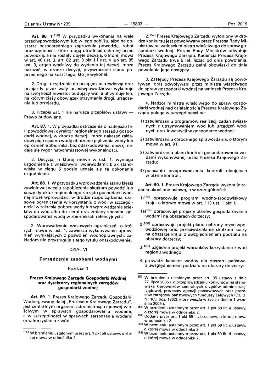 Dziennik Ustaw Nr 239-15803 - Poz. 2019 Art. 86. 1.