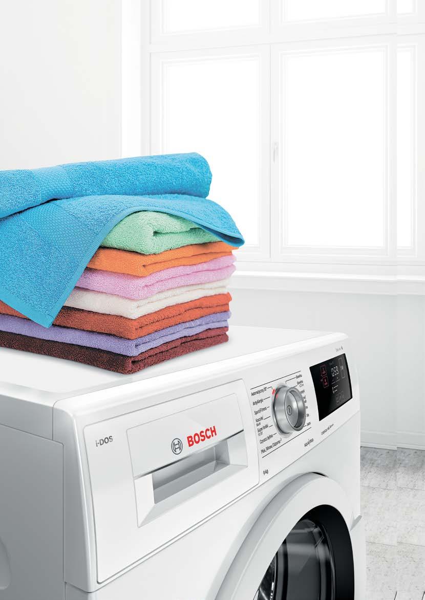 14 www.bosch-home.pl Pralki VarioPerfect z systemem automatycznego dozowania i-dos. Nie musisz już dobierać właściwej ilości płynu do każdego prania!
