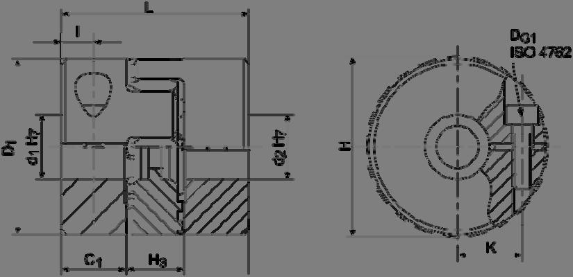 -7-1.4 Bezluzowe precyzyjne sprzęgła kłowe GERWAH z wkładką elastomerową typ GWE 5103 (BK/GS) miniaturowe precyzyjne sprzęgło kłowe, o krótszej długości zabudowy, z piastami zaciskowymi z pojedynczym