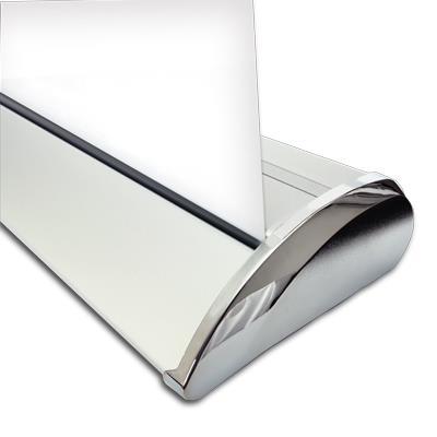 2. ROLL-UP roll-up dwustronny (system z dwiema oddzielnymi grafikami rozwijanymi i chowanymi w jednej kasecie) o wymiarach 100 cm x 200-210 cm (do intensywnej pracy) w szerokiej kasecie z
