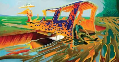 akryl/płótno, 60 x 110 cm na odwrociu opisany na blejtramie: BEZ
