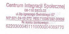 REGULAMIN Uczestnika Centrum Integracji Społecznej w Siedlcach Zadania podejmowane w Centrum Integracji Społecznej są zgodne z ustawą o zatrudnieniu socjalnym z dnia 13 czerwca 2003 r. (Dz. U. z 2003 r.