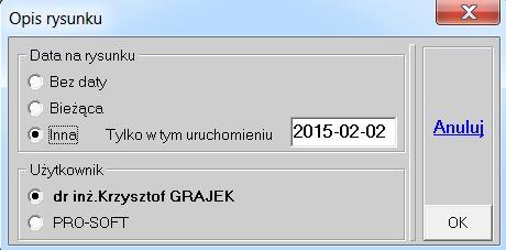 Własna data musi być wpisana zgodnie ze wzorcem obowiązującym na używanym komputerze. W przeciwnym przypadku pojawi się Windowsowy błąd konwersji daty.