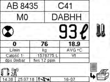Podstawy 11 2.2.4 Wiersz informacji Wiersz informacyjny zawiera informacje o godzinie i dacie, wskazówki o stanie pracy oraz informacje o numerze strony oprogramowania.