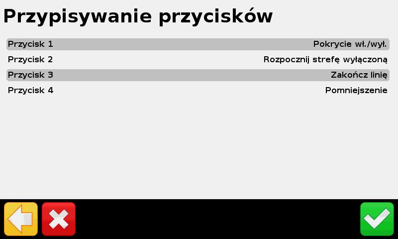 9 System Przypisywanie funkcji do przycisków EZ-Remote Na ekranie przypisywania funkcji do przycisków EZ-Remote wyświetlane są funkcje, które zostały przypisane do czterech programowalnych