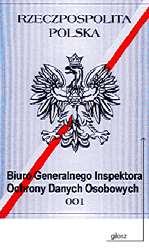 Legitymacja służbowa inspektora biura GIODO legitymacja koloru niebieskiego, napisy w kolorze czarnym: