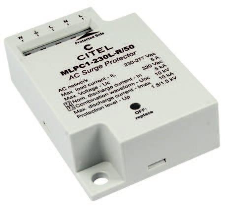 prąd obciążenia I L 5A ajwyższe napięcie trwałej pracy U c 320 AC Udar kombinowany (IEC 61643-11) 10k / Udar kombinowany IEEE (C62.41.