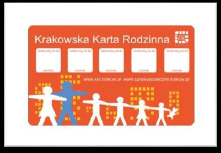 g) Krakowska Karta Rodzinna w formie plastikowej h)