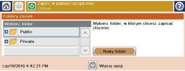 Send a scanned document to a folder in the product memory Use this procedure to scan a document and save it on the product so you can print