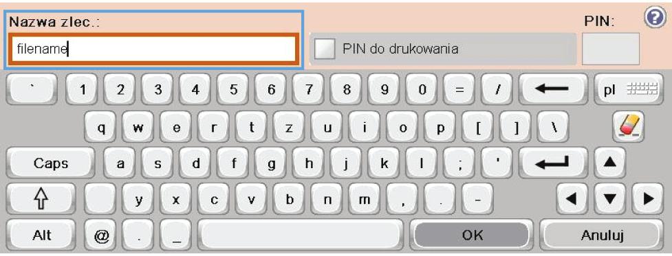 Na ekranie głównym dotknij przycisku Zapisywanie w pamięci urządzenia. UWAGA: Po wyświetleniu monitu wpisz nazwę użytkownika i hasło. 3.