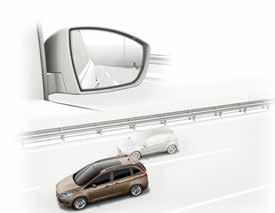 Gdy inny pojazd (samochód osobowy, furgon lub ciężarówka) wjedzie w strefę martwego pola, System Blind Spot Information ostrzega o tym za pomocą dyskretnych lampek ostrzegawczych wbudowanych w