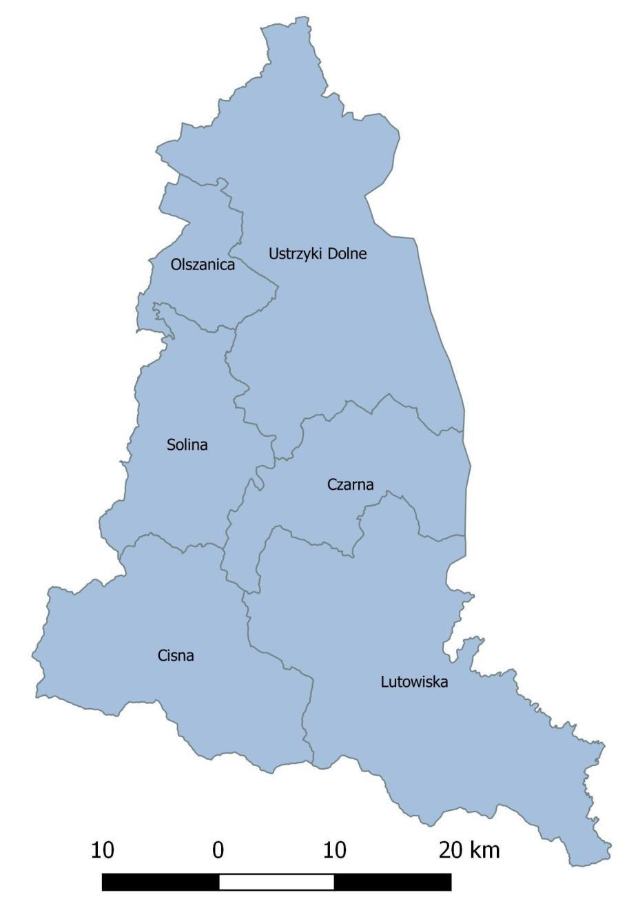 4. Ogólna charakterystyka Gminy Czarna Gmina Czarna położona jest w południowo wschodniej części województwa podkarpackiego, w powiecie bieszczadzkim. Jest gminą graniczną sąsiadującą z Ukrainą.