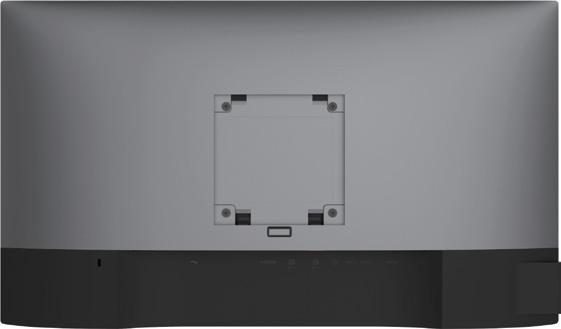 Widok od tyłu 1 2 3 4 6 5 Etykieta Opis Zastosowanie 1 Otwory montażowe VESA (100 mm x 100 mm - za zamontowaną pokrywą VESA) Montaż