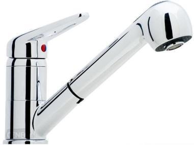 BATERIA ZLEWOZMYWAKOWA: Bateria stojąca chrom z zaworem zwrotnym, dźwignia Załączone wyposażenie: wężyki podłączeniowe 450 mm, podkładka usztywniająca Materiał: