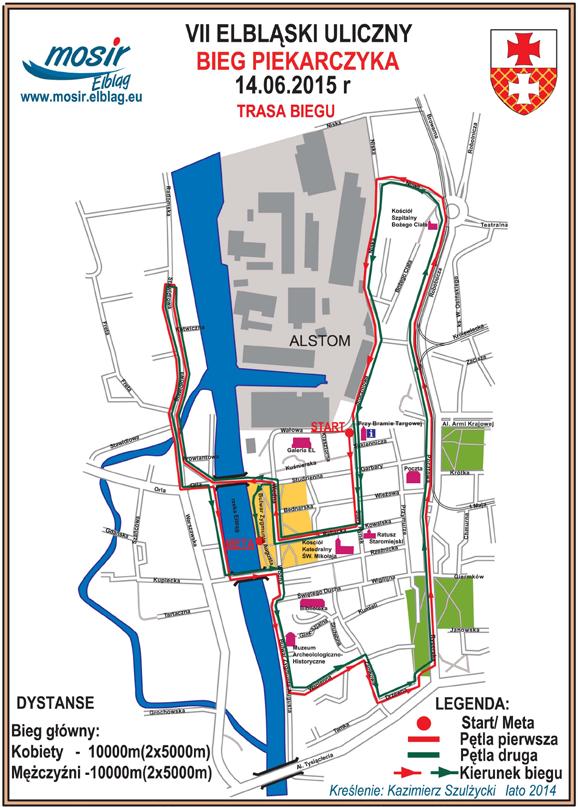 Trasa VII Elbląski Bieg Uliczny Piekarczyka będzie przebiegał ulicami Starego Miasta, Śródmieścia oraz historycznymi terenami poindustrialnymi.