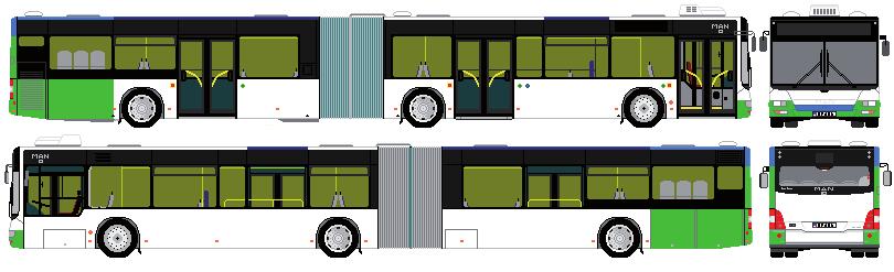 Autobus MAN NGxx3 (2) p I-1a, I-1b O-2b pb M-2p p M-2 O-2b l lb l dla numeru taborowego i nazwy przewoźnika stosować
