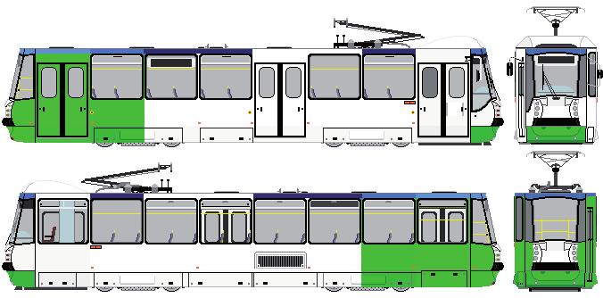 Wagon tramwajowy 105N2k/S/2000 M-2 pb l I-1a, I-1b lb