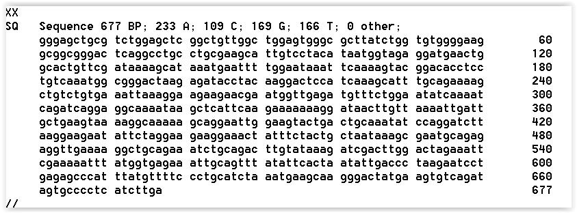 Po małych modyfikacjach, szukana sekwencja jest następująca: Gggagctgcgtctggagctcggctgttggctggagtgggcgcttatctggtgtggggaaggcggcgggactcaggcctagcattgtcctacataa