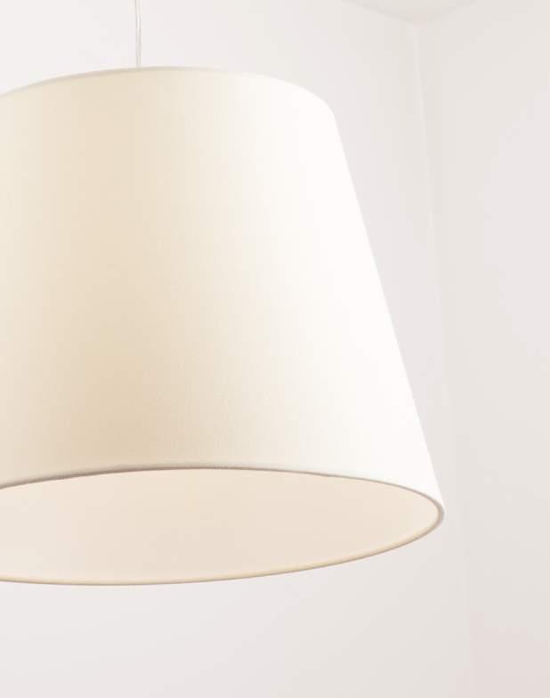 DENVER 157 F0033 KREMOWY ABAŻUR, SZCZOTKOWANY /IVORY SHADE, BRUSHED F0034 CZARNE, CHROM /BLACK, CHROME 1x60W E27 230V, TKANINA /, FABRIC 155 40x40 25x25 KREMOWY ABAŻUR,