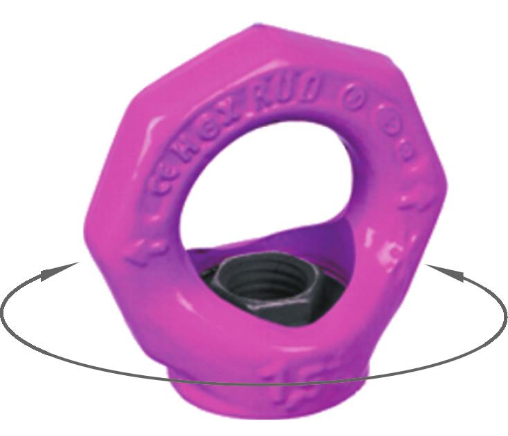Nakrętka z ośmiokątnym uchem obrotowym Starpoint eye nut VRM Uwaga: F obciążenie dopuszczalne dla każdego punktu zaczepienia. Note: F working load limit carrying capacity of each lifting point.