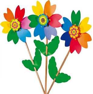 Zestaw kolorowych kwiatków 3 szt. W zestawie muszą być 3 kolorowe kwiaty do ćwiczeń oddechowych o średnicy min.