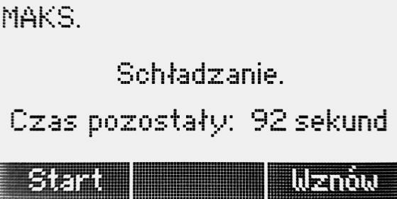 Uruchamianie po przerwie w dostawie prądu automatyczny powrót do pracy Grafika w widoku głównym. Maszyna pracuje.