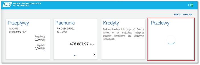 4. Interfejs użytkownika Położenie widżetów nie zmienia się w miejsce niezaładowanych widżetów prezentowane jest puste miejsce.