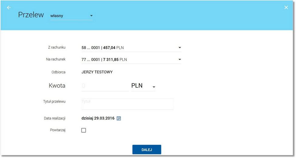 Na formatce potwierdzenia przelewu wyświetlane są dodatkowe dane dostępne po wybraniu linku Pokaż dodatkowe informacje: Data dostarczenia przewidywana data dostarczenia przelewu, Opłaty informacje o