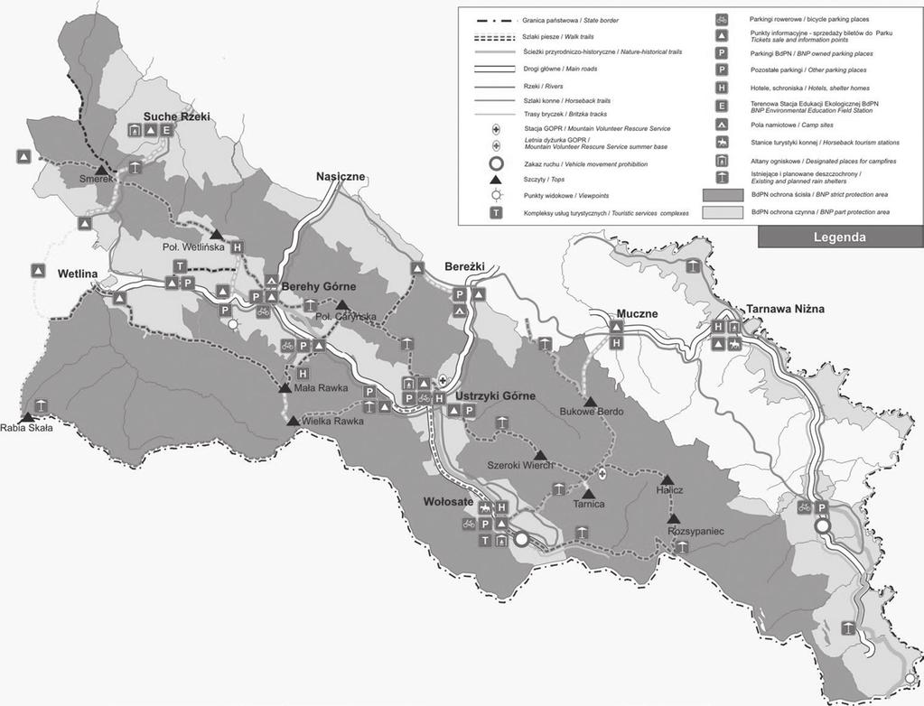 Infrastruktura turystyczna Bieszczadów 9 Rys. 1. Bieszczadzki Park Narodowy Źródło: http://79.188.247.178:88/imap/ [1.4.16].